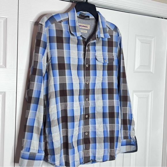 Tommy Bahama Plaid Island Modern Fit Button down Shirt Size Large - Picture 3 of 11
